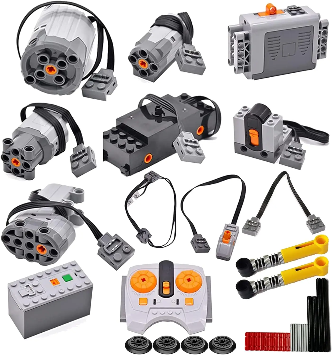 32Pcs Power-Function-Kit & 844Pcs Pins-Gears-Axles Set Bundle Compatible with Lego-Technic-Parts