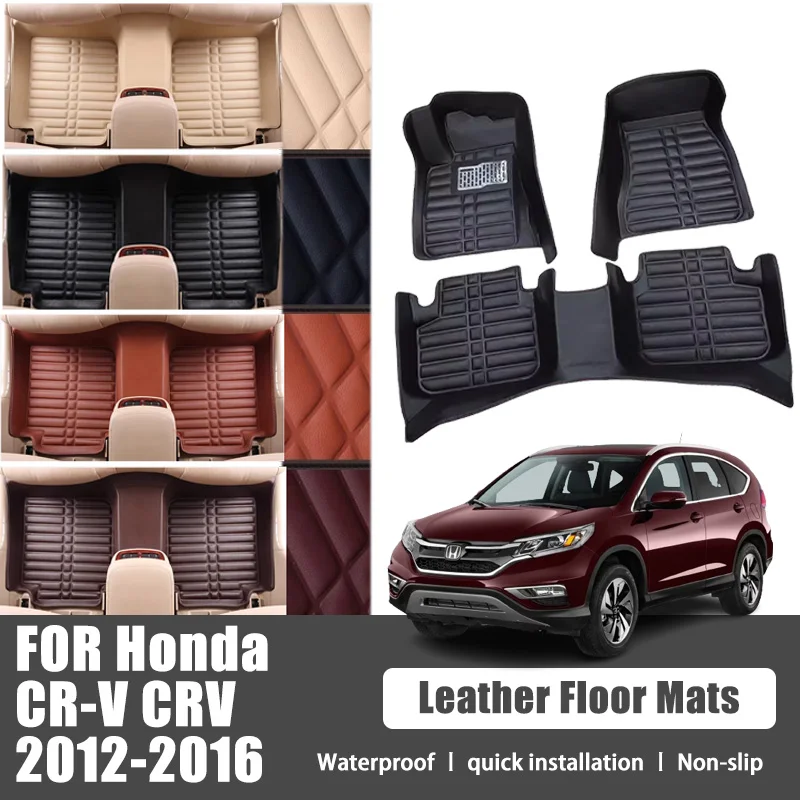 

Car Mats Leather For Honda CR-V CRV 4 RM RE EX 2012~2016 2013 Floor Mat supplies Interior Spare replacement Part Car accessories