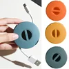 Round Wire Winder Box Portable Multifunctional Data Cable Storage Case Container USB Charger Holder Wire Management Organizer 1