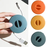 Round Wire Winder Box Portable Multifunctional Data Cable Storage Case Container USB Charger Holder Wire Management Organizer 1