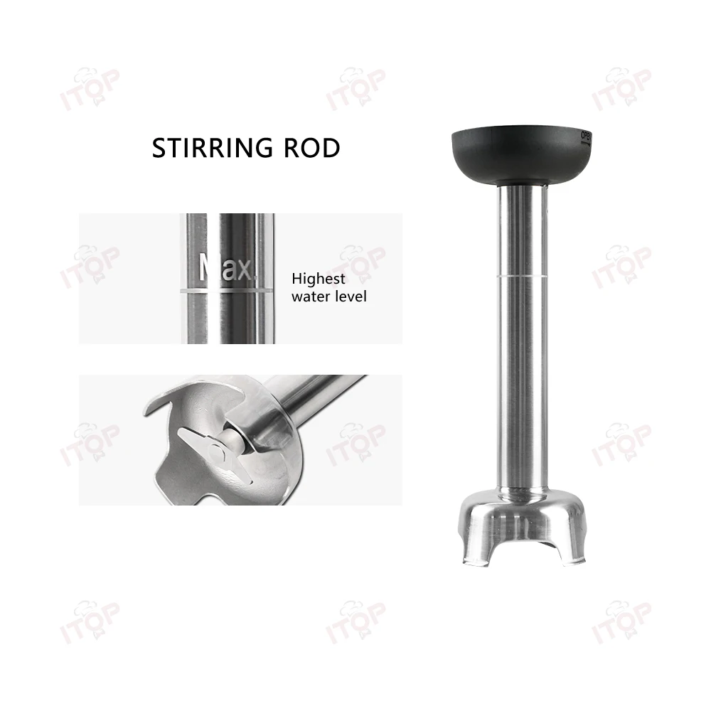 ITOP 270W Immersion Blender Commercial Mixer Handheld Food Mixer Optional Whisk Egg Beater 110V 220V Fixed Speed/Variable Speed 3