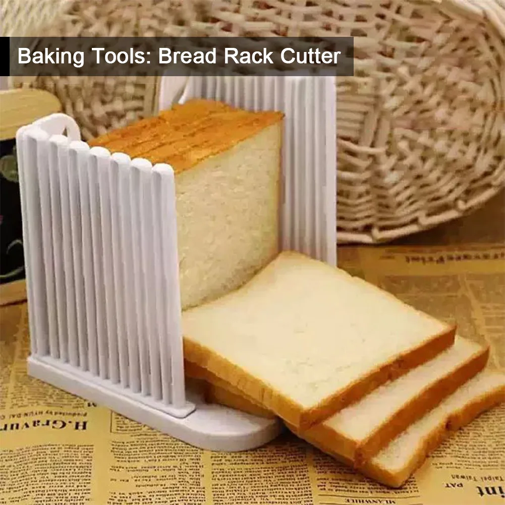Bread Cutter Toast Slicer Tool Plastic Bread Slicer Adjustable Bread Cutting Guide Tools for Bakeware Cutter Rack Home Kitchen Baking Gadgets
