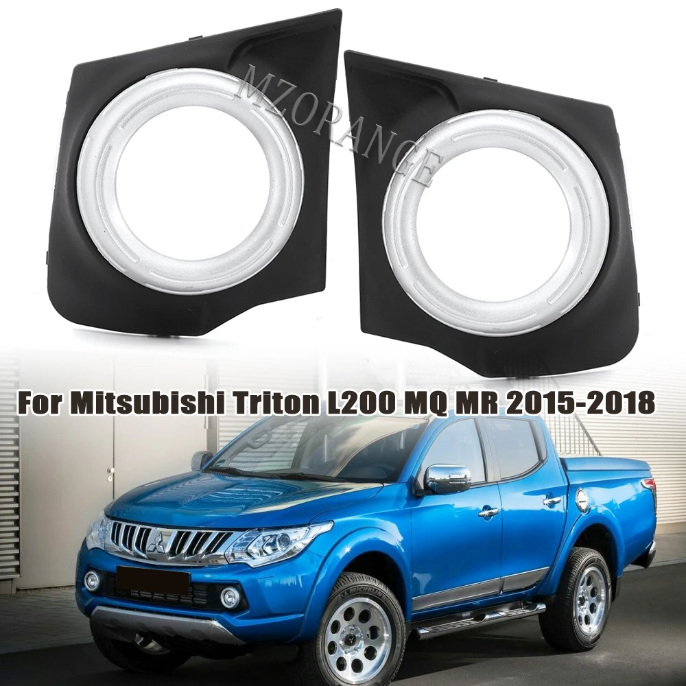 Front Fog Light Cover Fog Lamp Frame Bezel For Mitsubishi L200 Triton MQ MR 2015 2016 2017 2018 Front Headlight Car Accessories