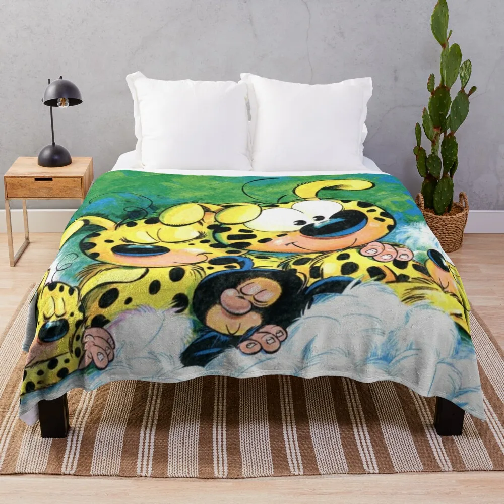 

Marsupilami with family sleeping Throw Blanket decorative Polar Dorm Room Essentials Blankets