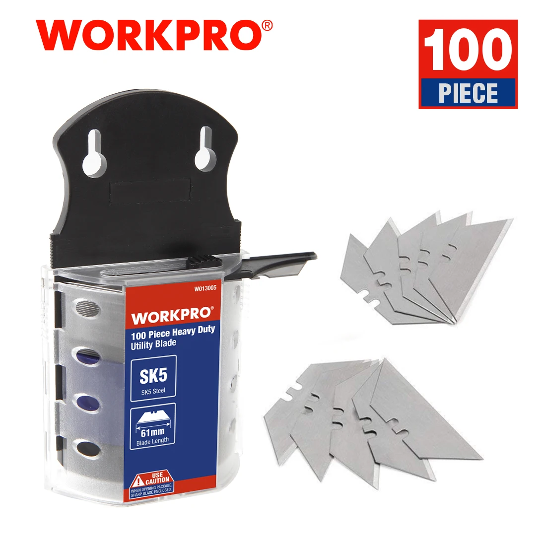 WORKPRO-SK5 Utility Knife Blades, Heavy Duty Blades, Steel Knife Blades in Handle, Pipe Cable Cutter, Original, 100Pcs