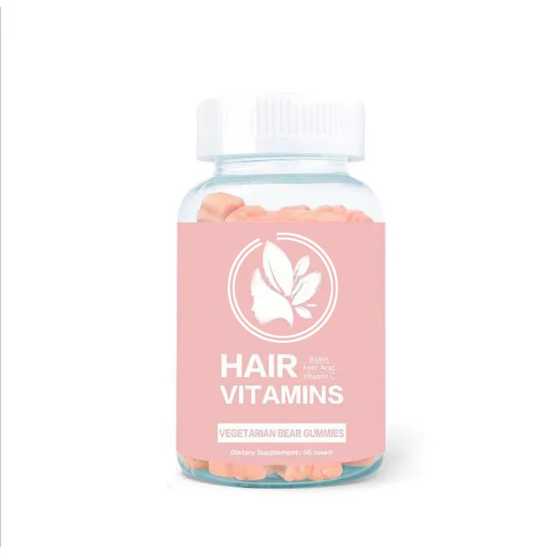 

1 bottle of biotin gummies improves hair health skin brightens nails healthy diet and nutritional supplements