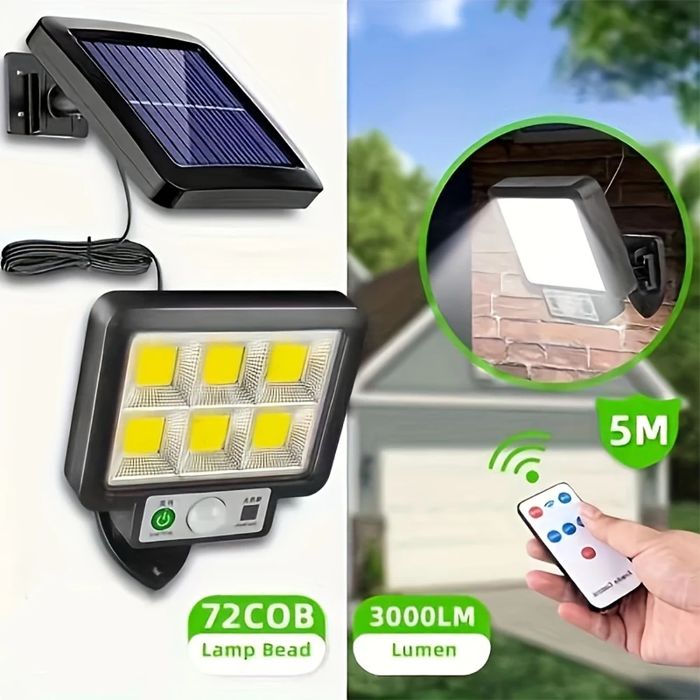 117COB Solar Flood Light Outdoor Motion Sensor Solar Wall Lamp 3 Lighting Modes