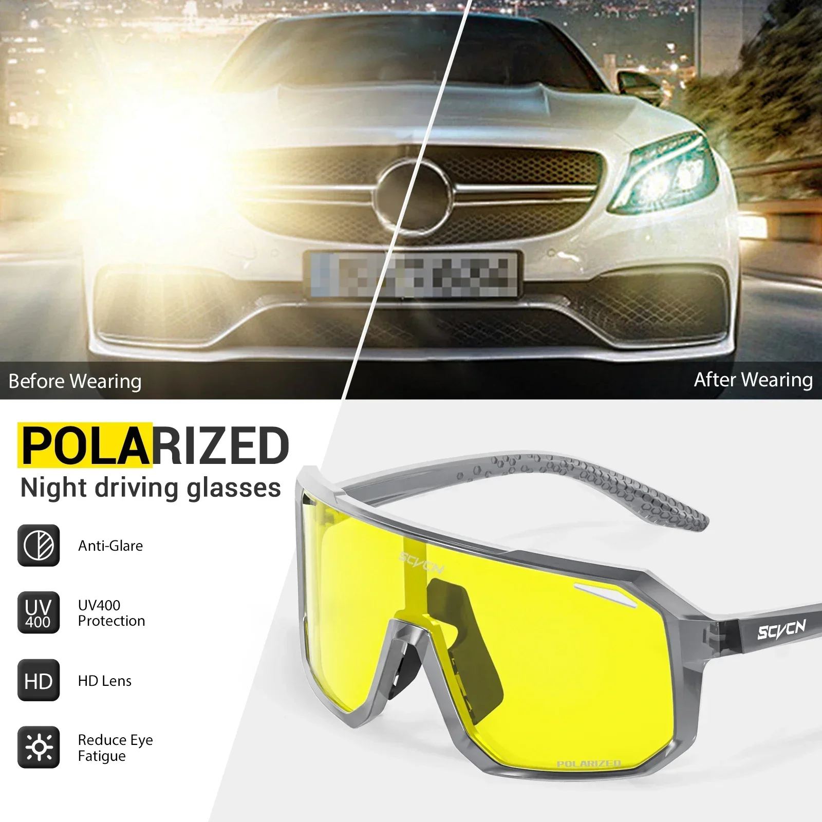 Cycling Sunglasses cycling glasses sun glasses lens sunglasses bicycle glasses sports glasses sport sunglasses driving sunglasses Yellow Polarized Cycling Sunglasses Bike MTB Driving Motorcycle Glasses Outdoor Sports Fishing UV400 Glasses Men Women