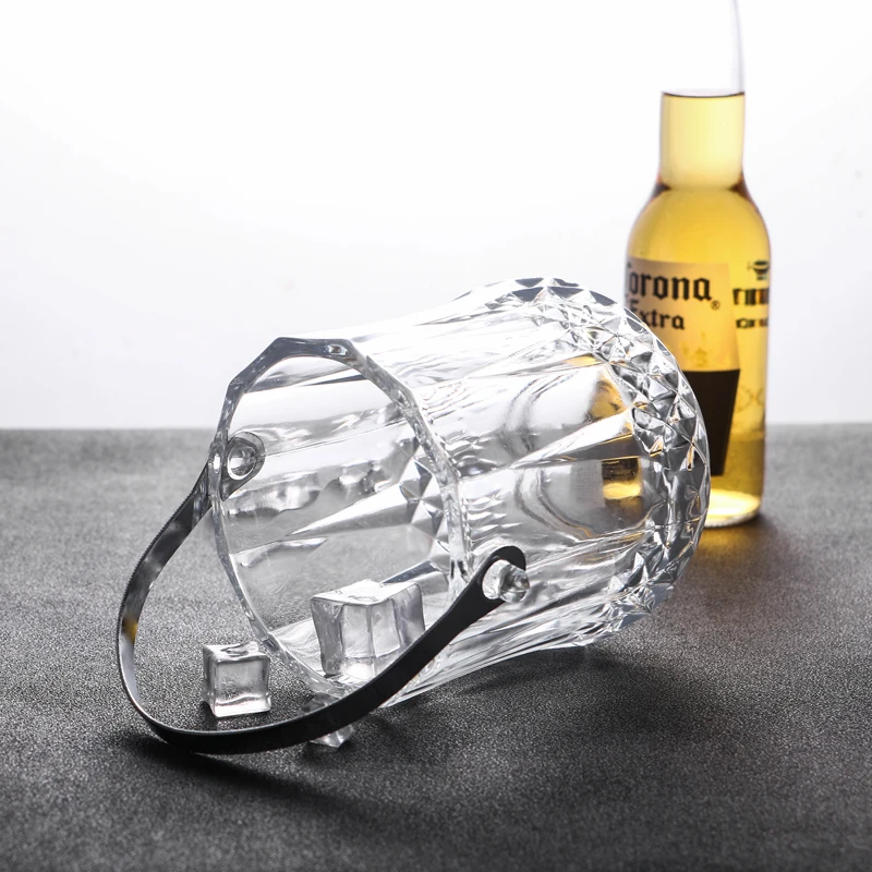 Transparent Lead-free Crystal Glass Diamond Ice Bucket Bar KTV Fashion Creative Wine Barrel / Ice Bucket 1L