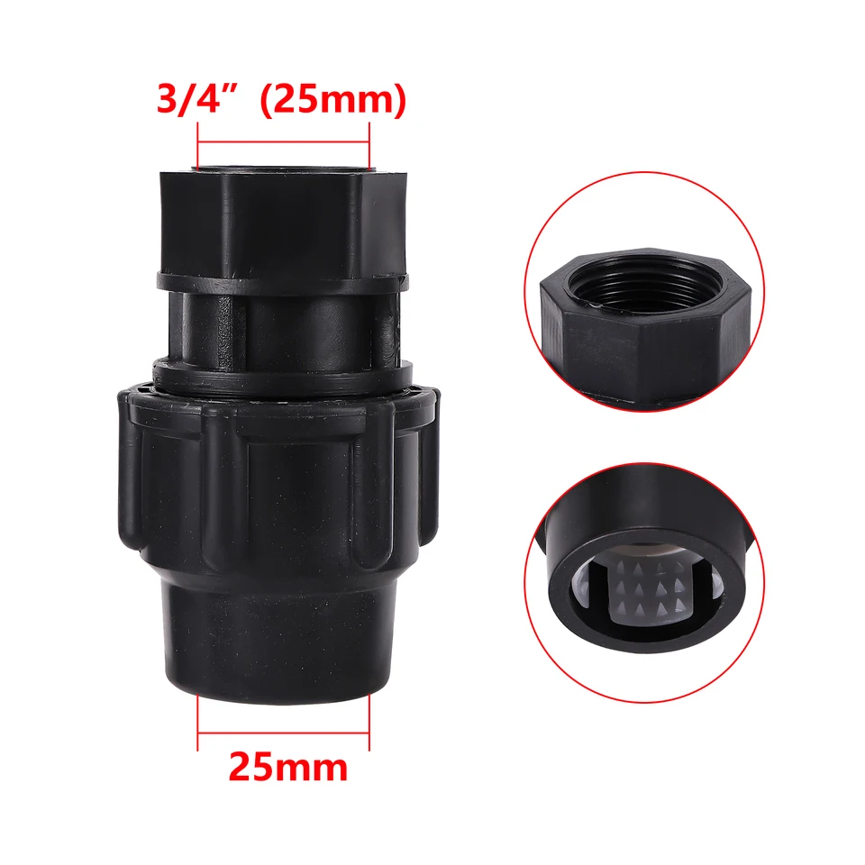 1/2" To 1.5" Male Thread PE Pipe Straight Connector - Compatible With