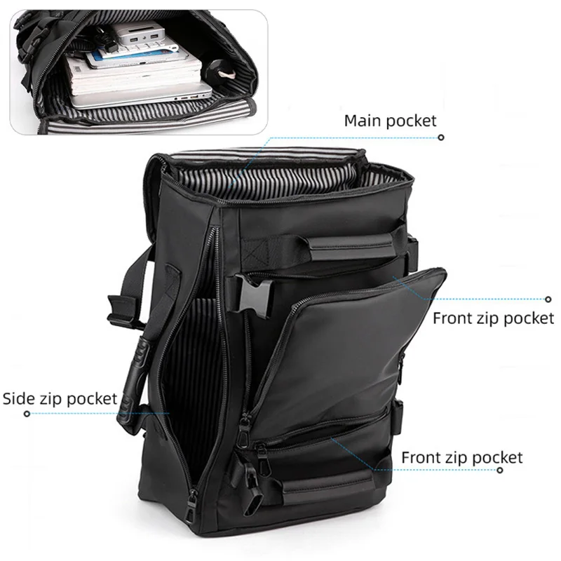 Large Multifunction Backpack Man 15.6 Inch Laptop Business Travel Luggage Rucksack Carry On School Shoulder Bag Mochila XA452C 5