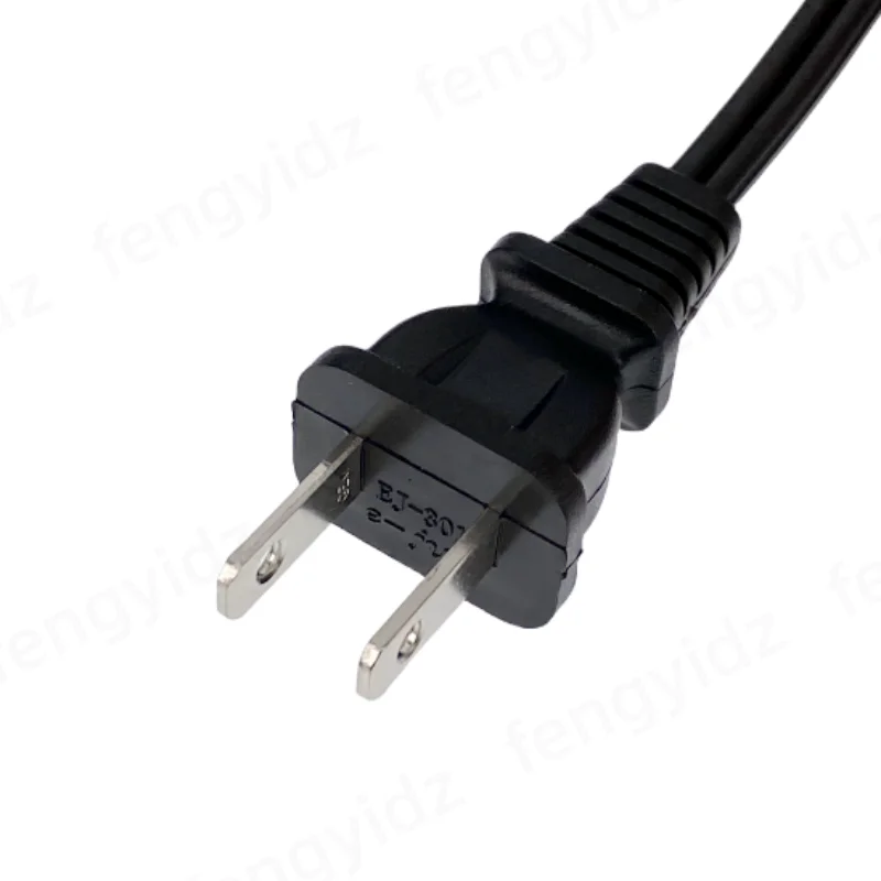 Durable 2-Prong AC Power Extension Cord - 1 Meter, 10A Capacity