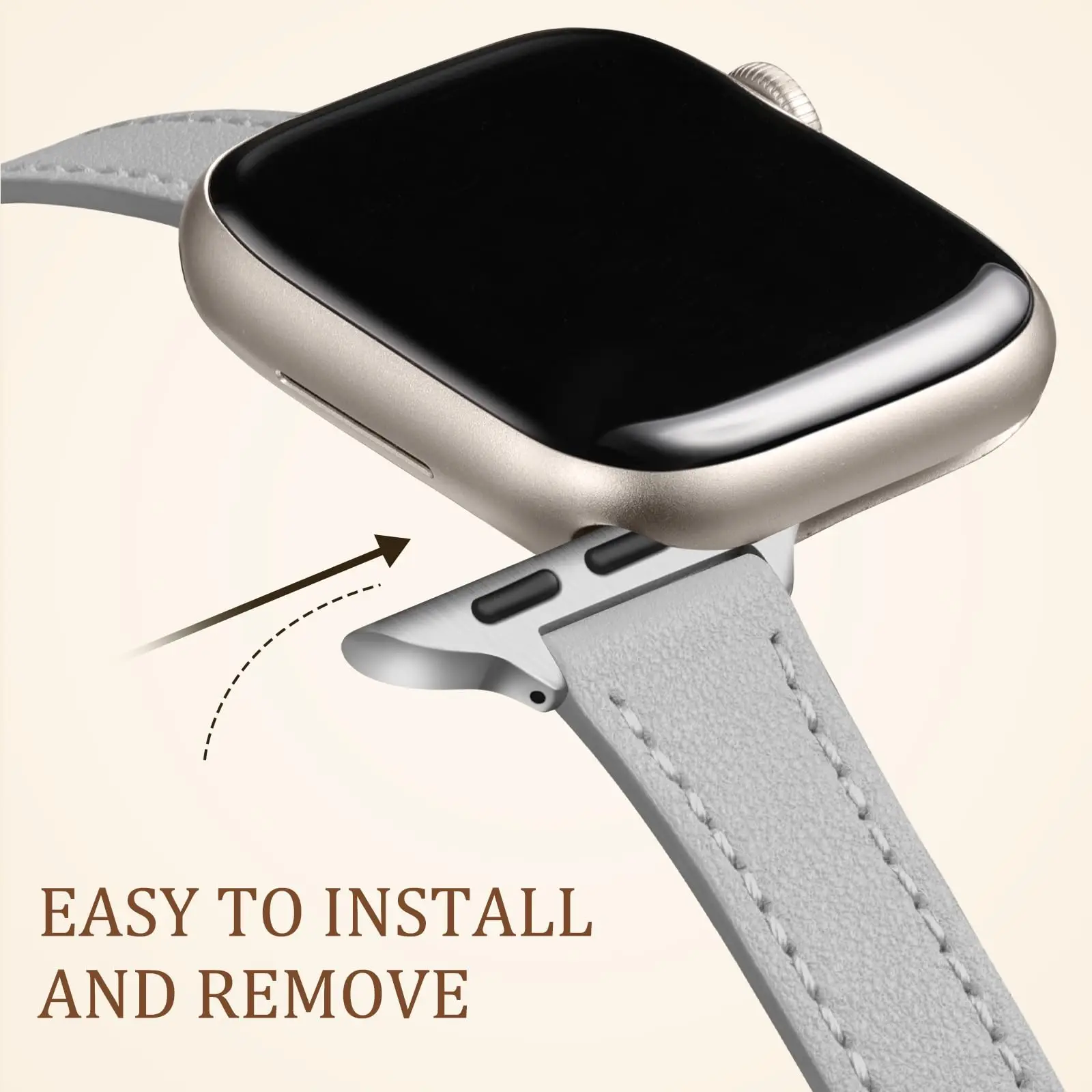 รูปสินค้า สายรัดข้อมือหนัง PU สุดหรู สำหรับ Apple Watch