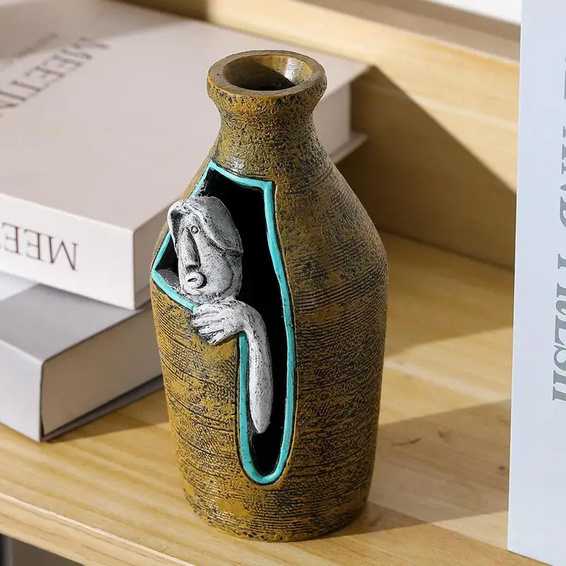 

Ingenious Simulation Plant Vase Unique Crafts Resin Indoor Centerpiece Desktop Imitation Vase Home Garden Table Decoration