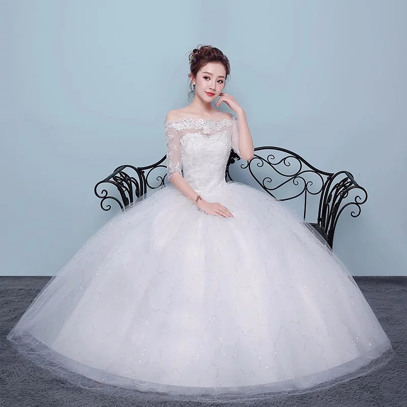 

LYG-073#Bridal Wedding Dress White Lace up Embroidery Off Shoulder Wholesale Cheap Dresses New 2024 Custom Large Size Party