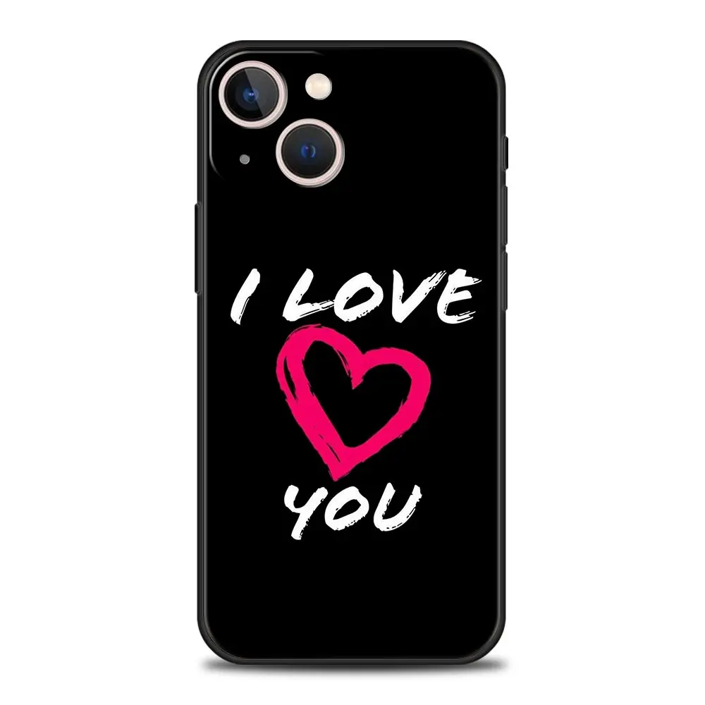 Pink Heart Luxury Silicone Phone Case - I Love You Design with Enhanced Protection