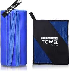 Enhanced Microfiber Quick-Dry Super Absorbent Towel - Soft & Lightweight for Sports, Gym, Beach, and Yoga (Dark blue)