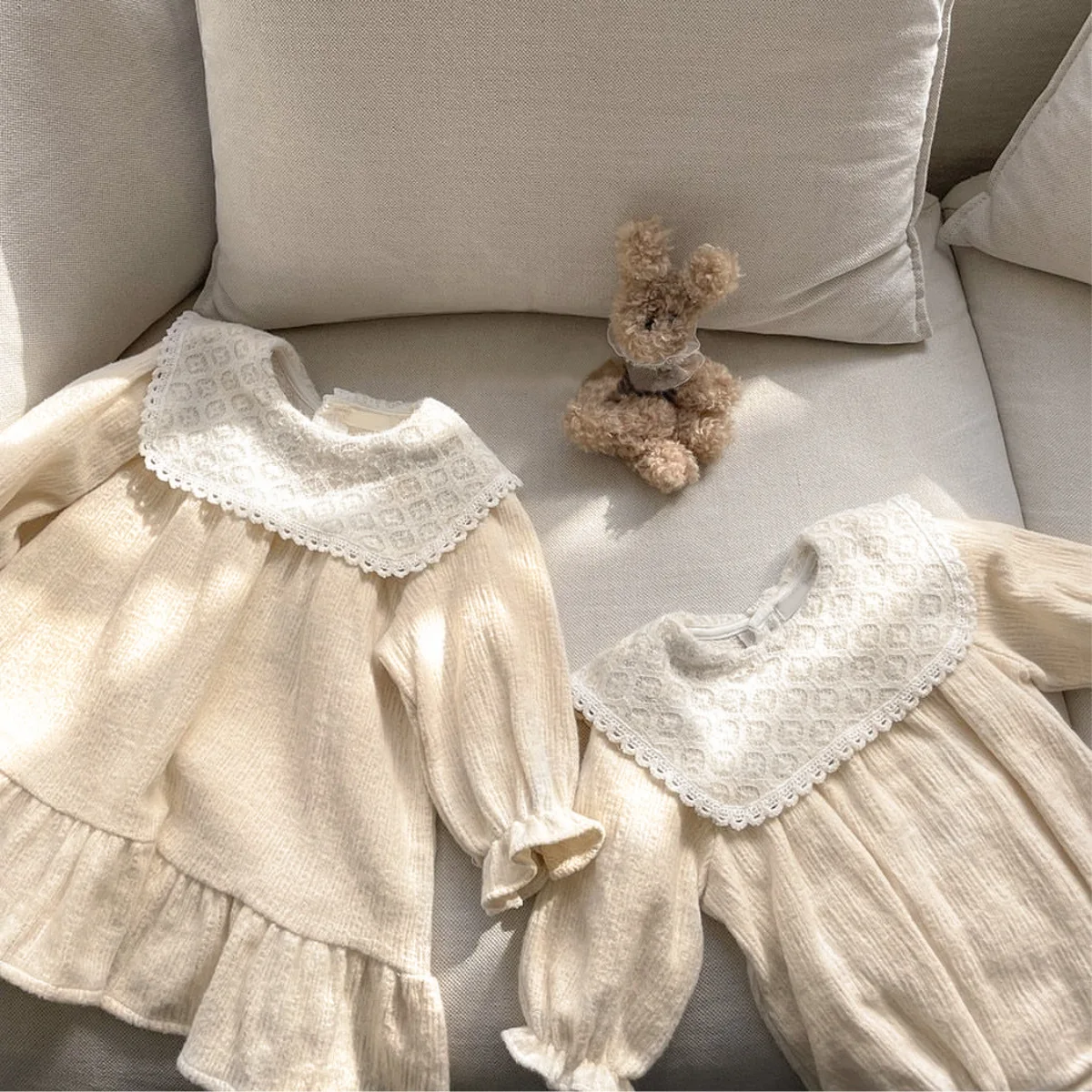 2025 Autumn New Baby Girl Long Sleeve Lace Collar Dress Cotton Infant Loose Princess Dress Kids Girls Casual Dress Baby Clothes 4 2025 Autumn New Baby Girl Long Sleeve Lace Collar Dress Cotton Infant Loose Princess Dress Kids Girls Casual Dress Baby Clothes - Image 4