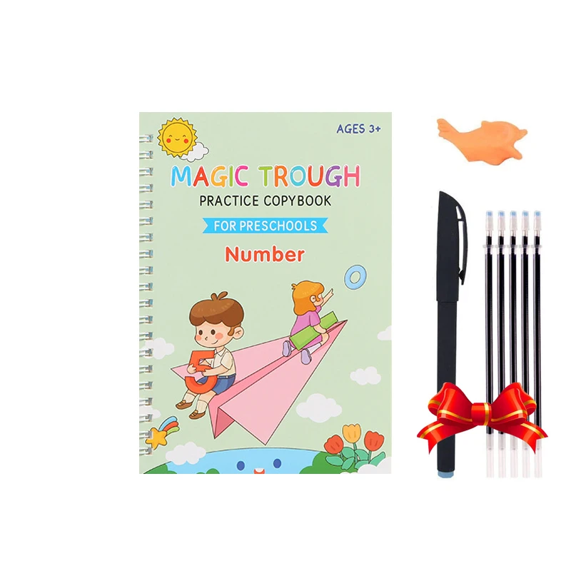 Magic Practice Copybook Reusable Groove Calligraphy for Children  Handwriting Calligraphy Preschool Tracing Book with Pens - AliExpress