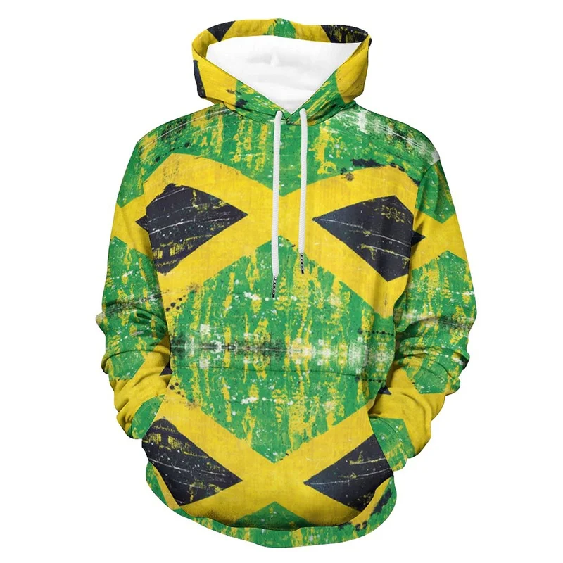 thumbnail image 1 of Sudadera con capucha con estampado 3D de la bandera de Jamaica para hombre, ropa de calle moderna, sudadera con capucha de manga larga, suéter con cordón para primavera y otoño, 1 of 5