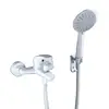 White Shower Faucet Brass Mixer Wall Mounted Single Handle Bathroom Mixer Tap ABS Hand Shower 6