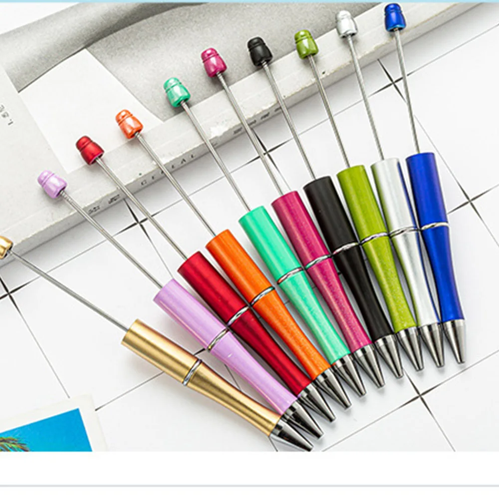 

Kovict 50/100/200Pc Black ink Ballpoint Pen DIY Bead Pen Plastic School Office Writing Supplies Stationery Wedding Gift