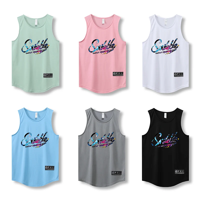 Summer Men Gym Tank Top Quick Dry Sleeveless Basketball Shirt Fitness Basketball Sportswear Muscle Vest Breathable Jersey Shirts basketball jerseys men sport tees