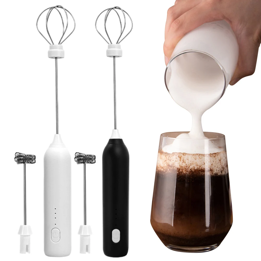 Electric Milk Frother USB Charging Portable Milk Frother 3 Gears Handheld Foam Maker Coffee Whisk Mixer for Kitchen Cooking 3