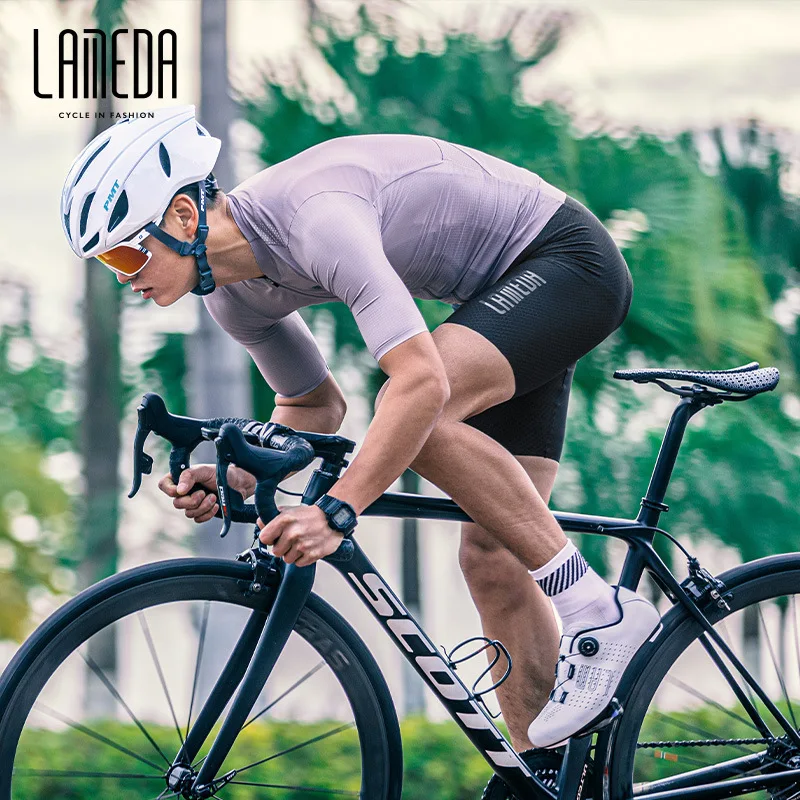 Lameda Men Cycling Bib Shorts Pants Summer Breathable Cycling Shorts Pant Pad High Easticity Bicycle Clothes For Men