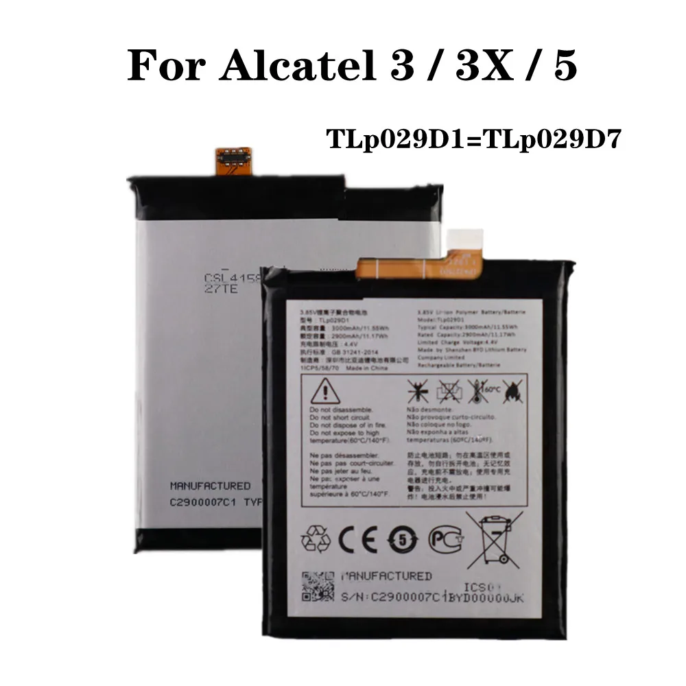 

Аккумулятор для телефона TLP029D1 TLp029D7 для Alcatel 3 3X 5 TCL V760 Y660 OT-5052D 5052Y 5058