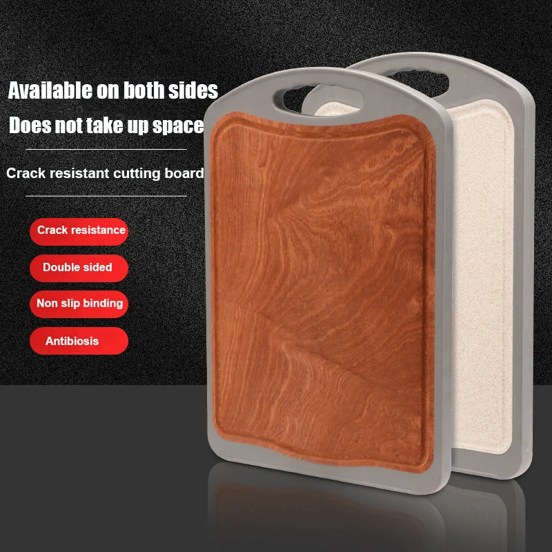 

Household Kitchen Double-sided Ebony Chopping Board Thickened Antiskid Cutting Board Vegetable Meat Wheat Straw Cutting Board