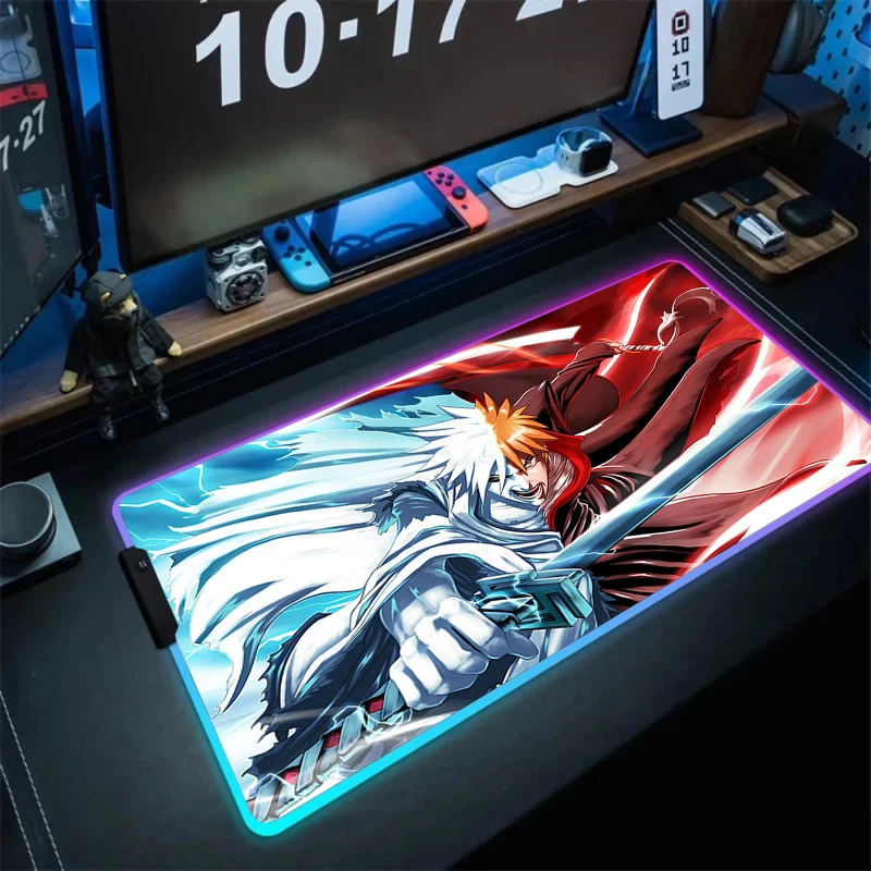 

Xxl B-BLEACH Rgb Mouse Pad Gaming HD Custom Large Desk Mat Office Accessories With Led Mousepad Natural Rubber anti slip Deskmat