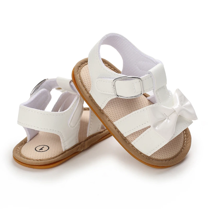 0-18M Baby Open toed Bow Summer Sandals Princess Casual Soft Rubber Bottom Non slip Sandals