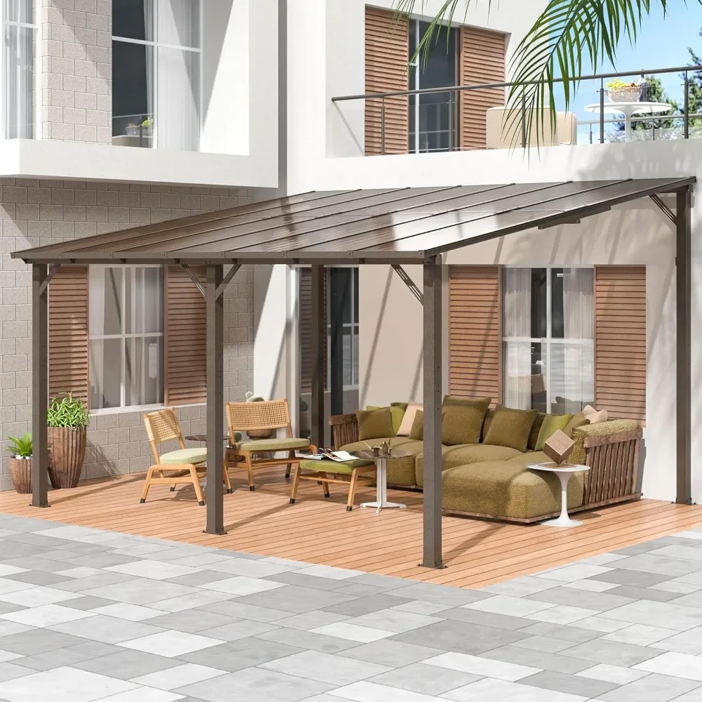 Gazebo, Outdoor Gazebos on Clearance with Aluminum Frame, Wall Mounted Gazebo & Pergola, Lean to Gazebo Awnings