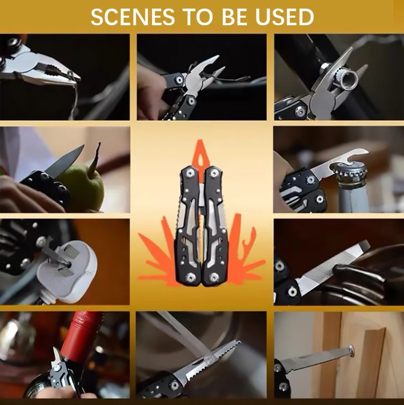 Multi Function Tool Folding Pliers Pocket Knife Stainless Steel