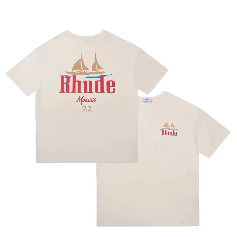 

Outdoor Leisure Fashion 2023ss RHUDE T Shirt Men Women High Quality Casual T-shirts Tops Tee