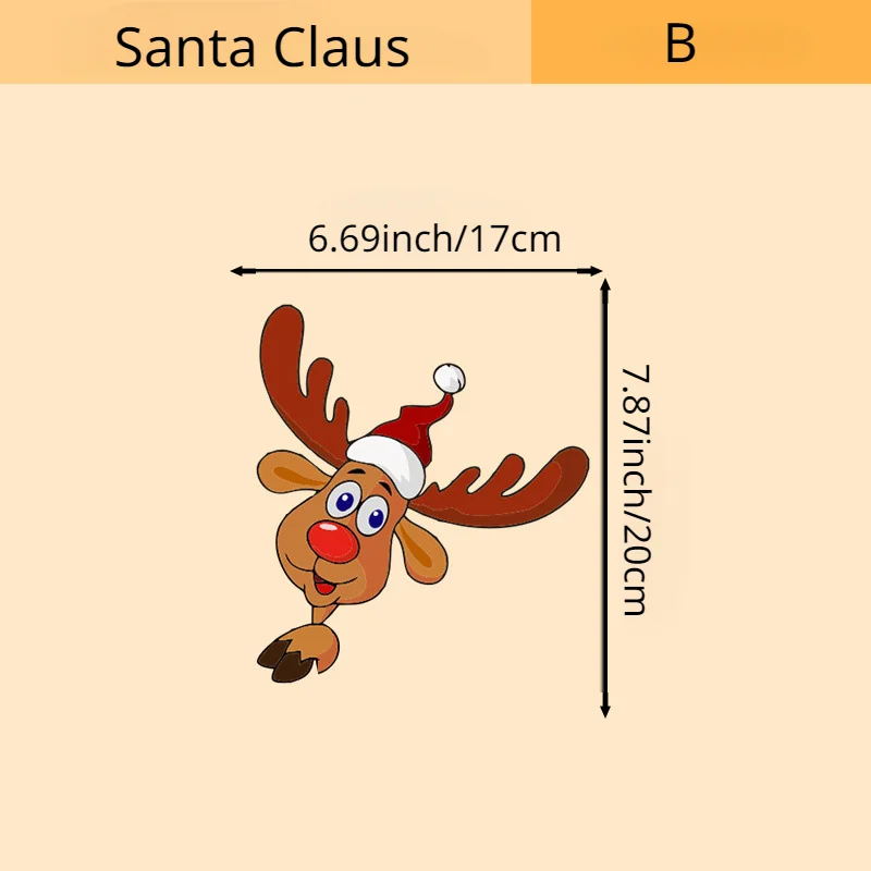 Christmas Festive Window Glass Stickers Decorate Side Window Bumpers Santa Claus Car Stickers