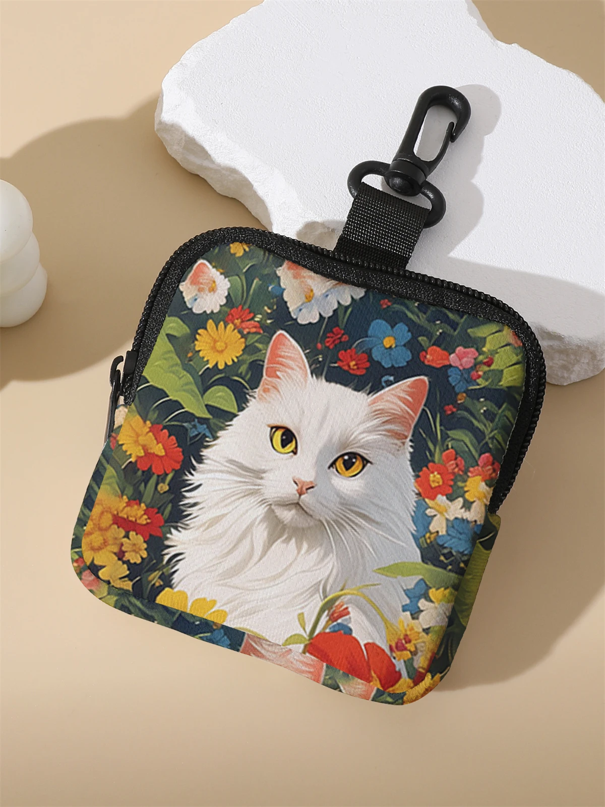 1 cat patterned large capacity coin wallet, digital printed coin wallet, and storage bag are ideal choices for gifts