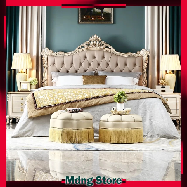 Armoires de lecture lits Double esthétique reine cadre de couchage lits chambre salon luxe Camas matrimoniales accessoires pour la maison 1