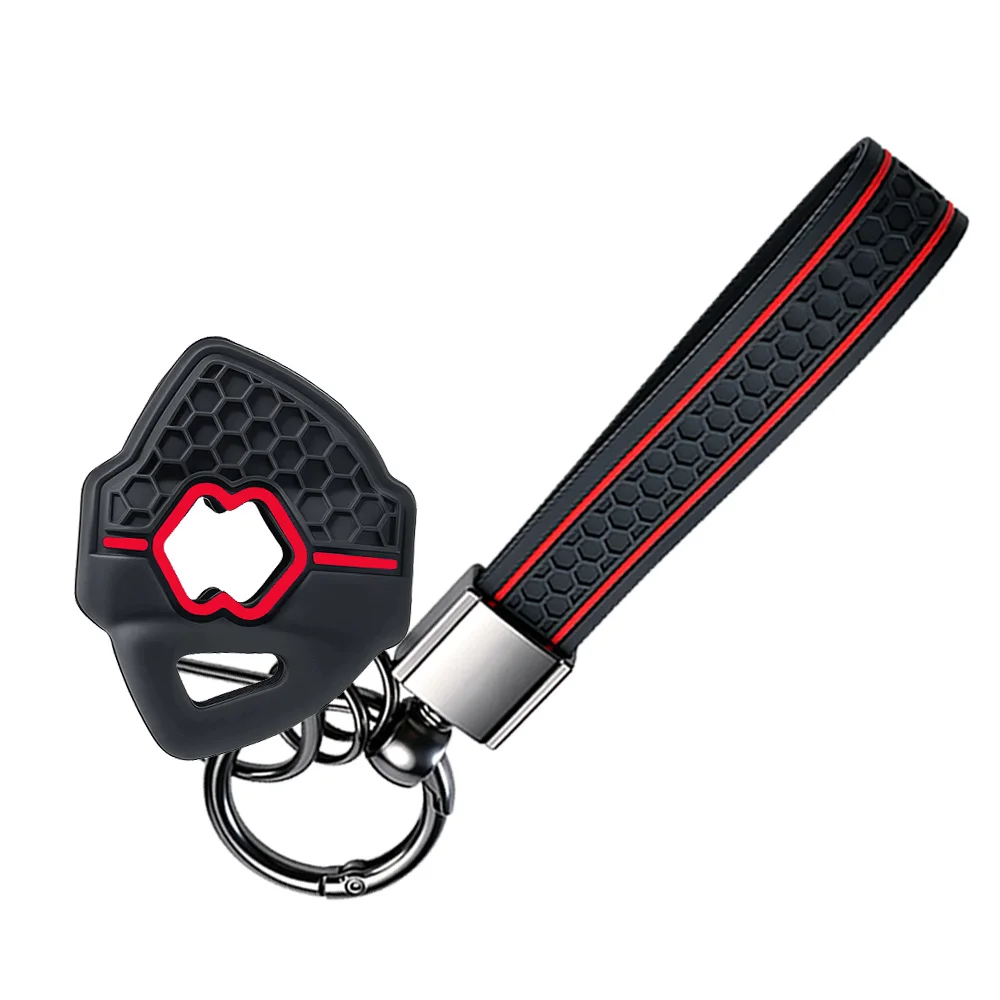 Silicone Motorcycle Key Cover - Durable Rubber Key Case with Keychain Accessory