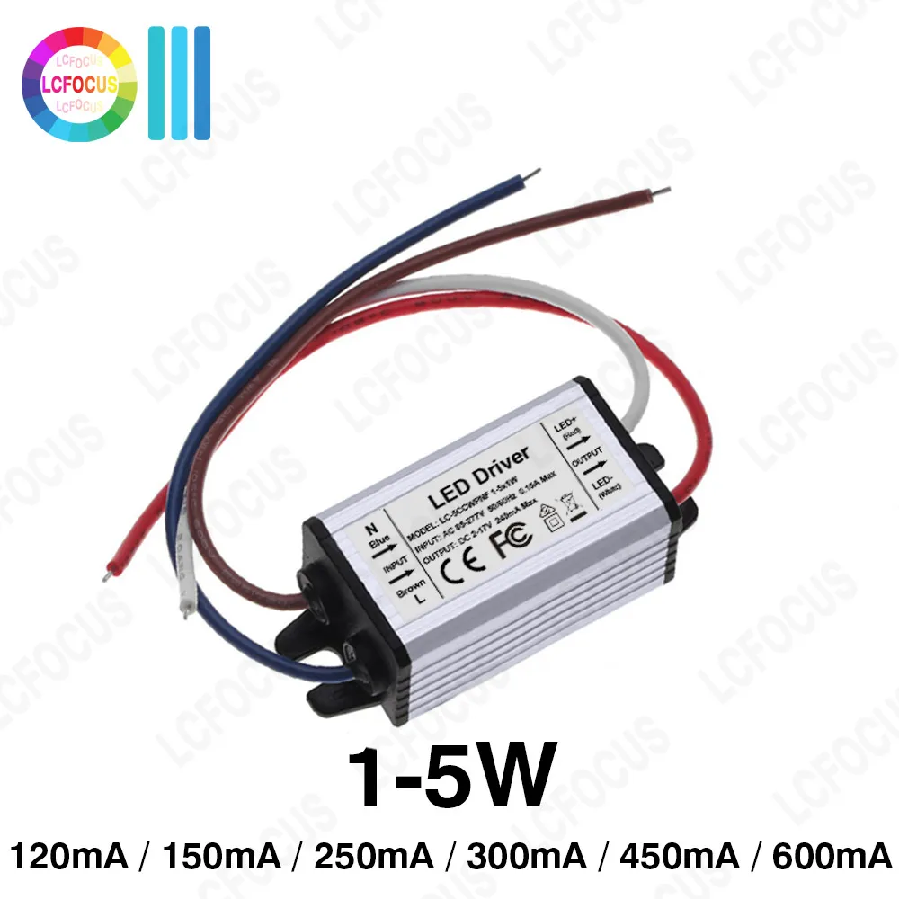 Vodotěsný IP67 1W 3W 5W LED ovladač 120ma 150ma 250ma 300ma 450ma 600ma energie poskytnout adaptér aluminium pouzdro osvětlení transformers