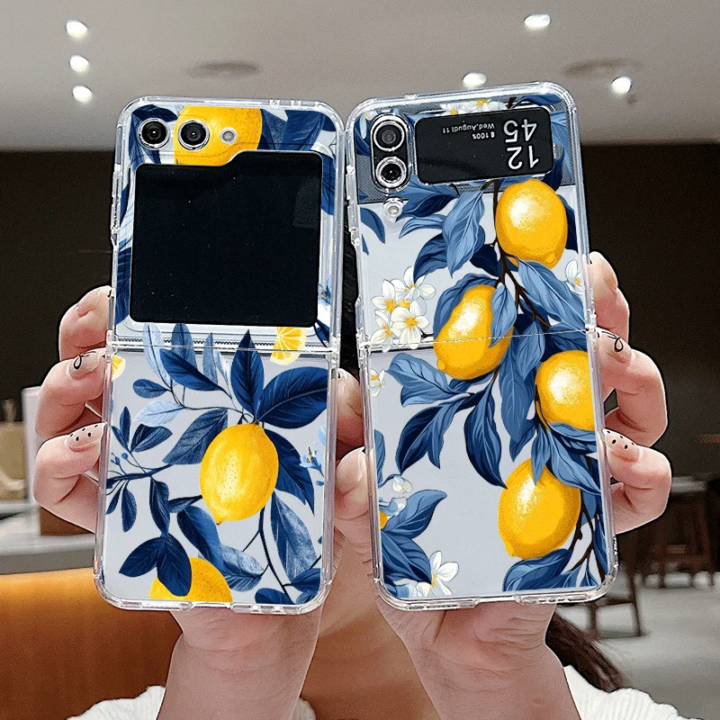 Yellow Lemon Shockproof Folding Phone Case - Hard Protective Cover