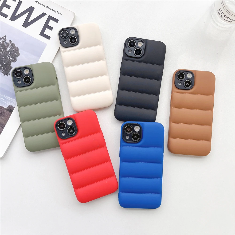 Fashion Down Jacket The Puffer North Phone Case Per Iphone 15 14 13 Pro Max 12 11 Pro Xr Xs Max 15Plus Cover In Silicone Antiurto