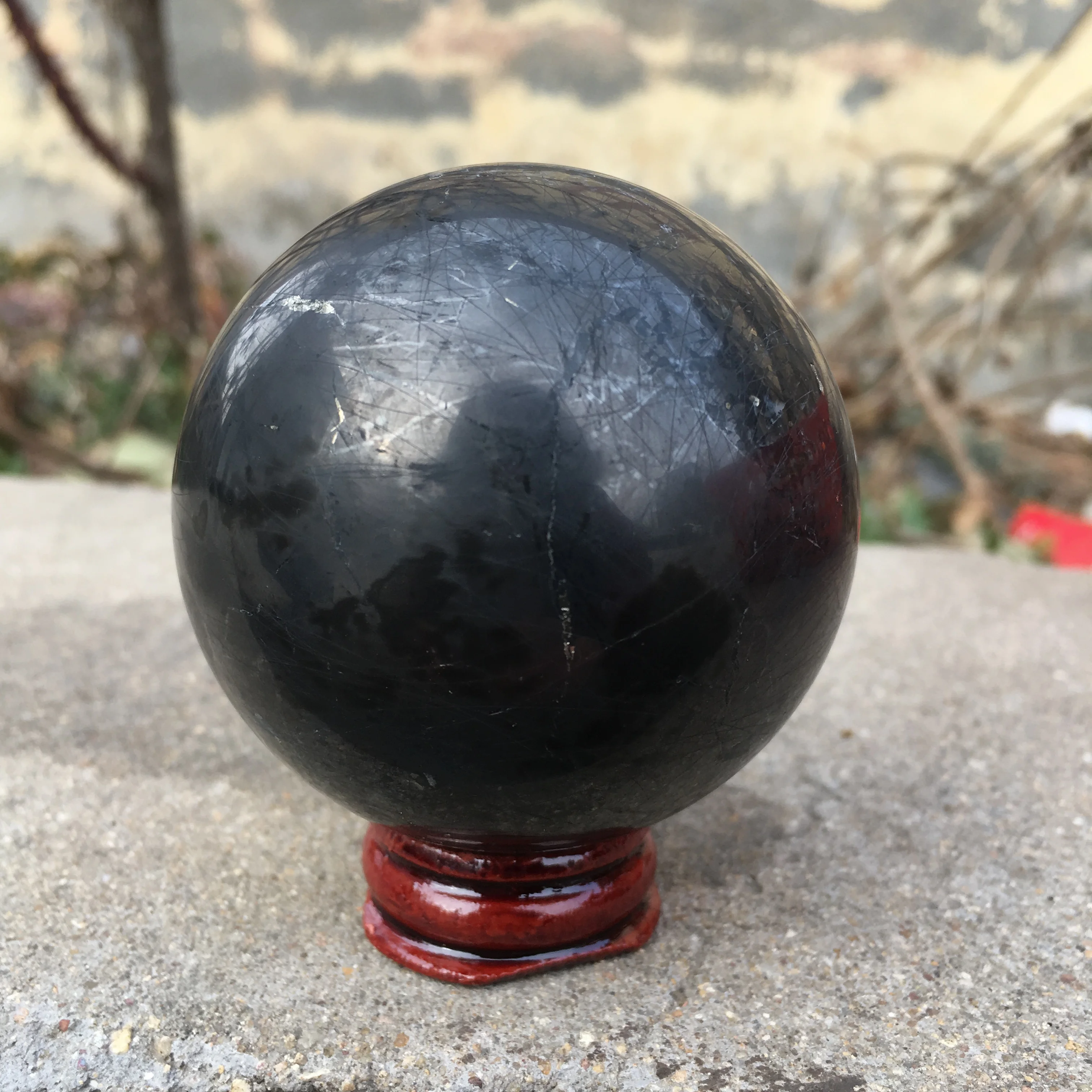 5.5-6cm High Quality  Shungite Ball Healing Crystal Sphere Natural Ore Polishing Stone For Home Decor 4