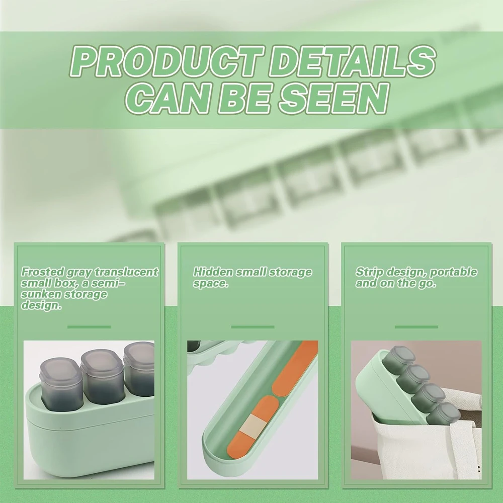 Portable Weekly Pill Organizer with 7-Compartment Storage