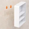 No Drill Bathroom Organizer – Multi-Layer Transparent Cosmetic Display Cabinet with Removable Shelves 4
