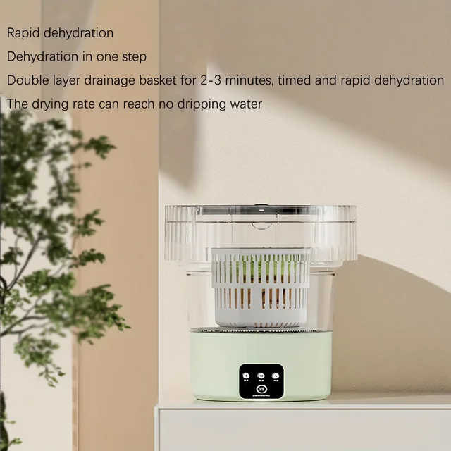 CompactFoldable Washing Machine with Ideal for Socks & Underwear, Perfect for Apartments,Camping, RVs - Includes Drain Kit 2