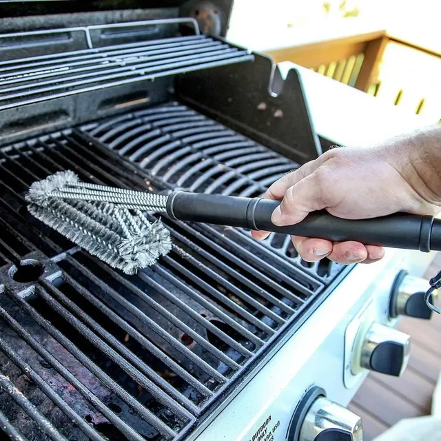 Brosse de nettoyage de gril, outil de Barbecue, brosse de gril, 3 brosses en acier inoxydable en 1, accessoires de nettoyage pour Barbecue, meilleur nettoyeur 1