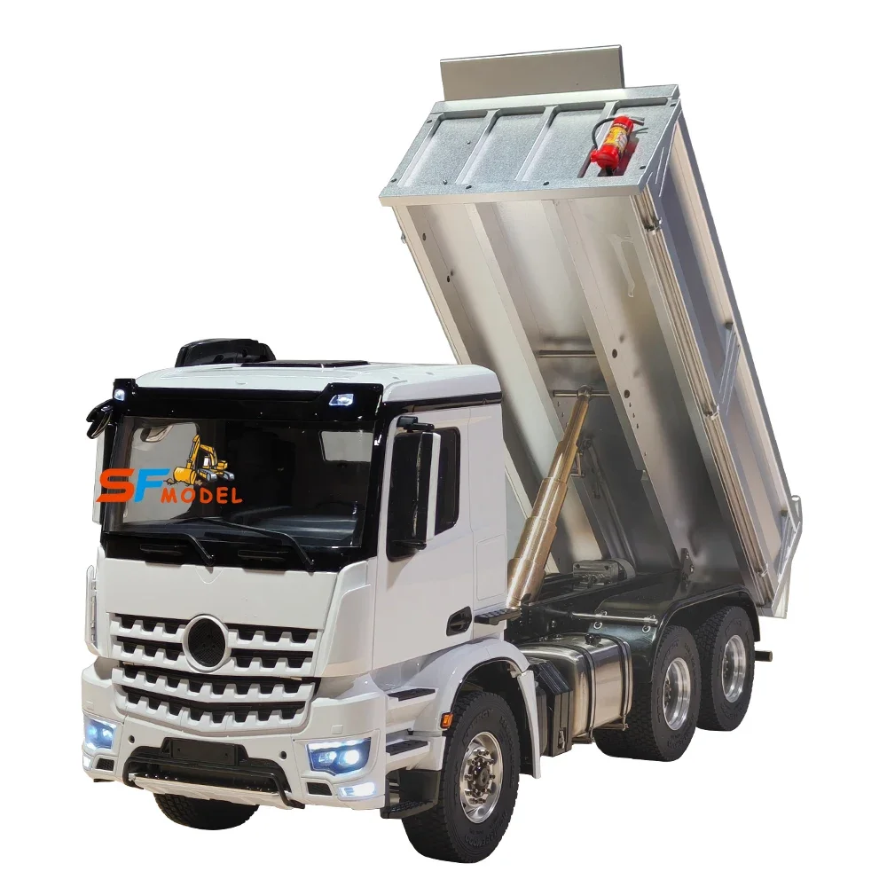 6x6 RC Truck 1/14 Hydraulic Remote Control Dump Truck Metal Model Toy with Light Sound System Boys Remote Control Toy 2025 New 4