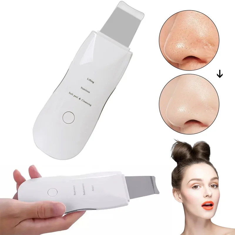 Ultrasonic Skin Scrubber Deep Face Cleaner Peel Spatula Facial Pore Cleaner Facial Skin Scrubber